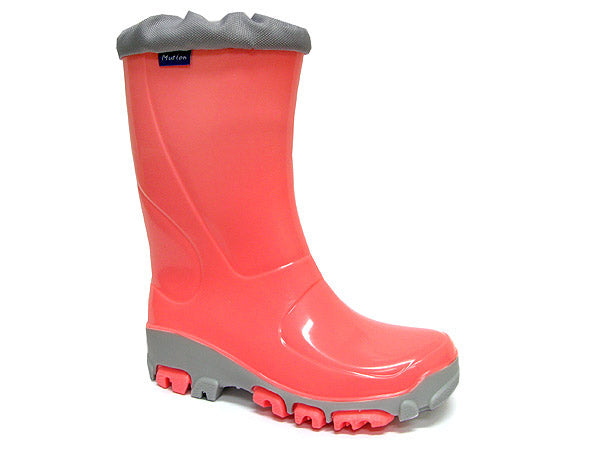 Kids Girls Wellies for Rain & Snow, Rain boots, Muflon fluo RenBut