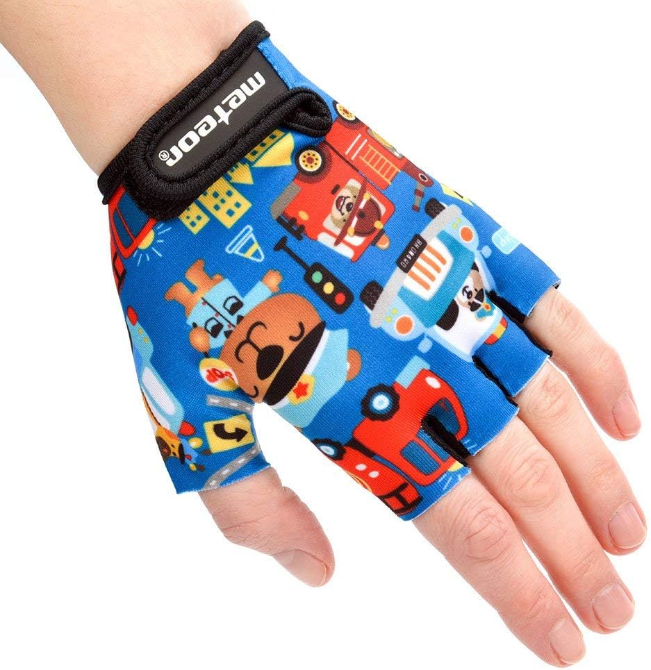 Meteor Kids Cycling Gloves – Breathable, Non-Slip Bike Gloves for Boys & Girls, Lightweight with Soft Padding for Comfort & Safety – Ideal for Cycling, Scooter & Outdoor Sports