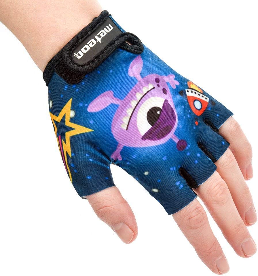 Meteor Kids Cycling Gloves – Breathable, Non-Slip Bike Gloves for Boys & Girls, Lightweight with Soft Padding for Comfort & Safety – Ideal for Cycling, Scooter & Outdoor Sports