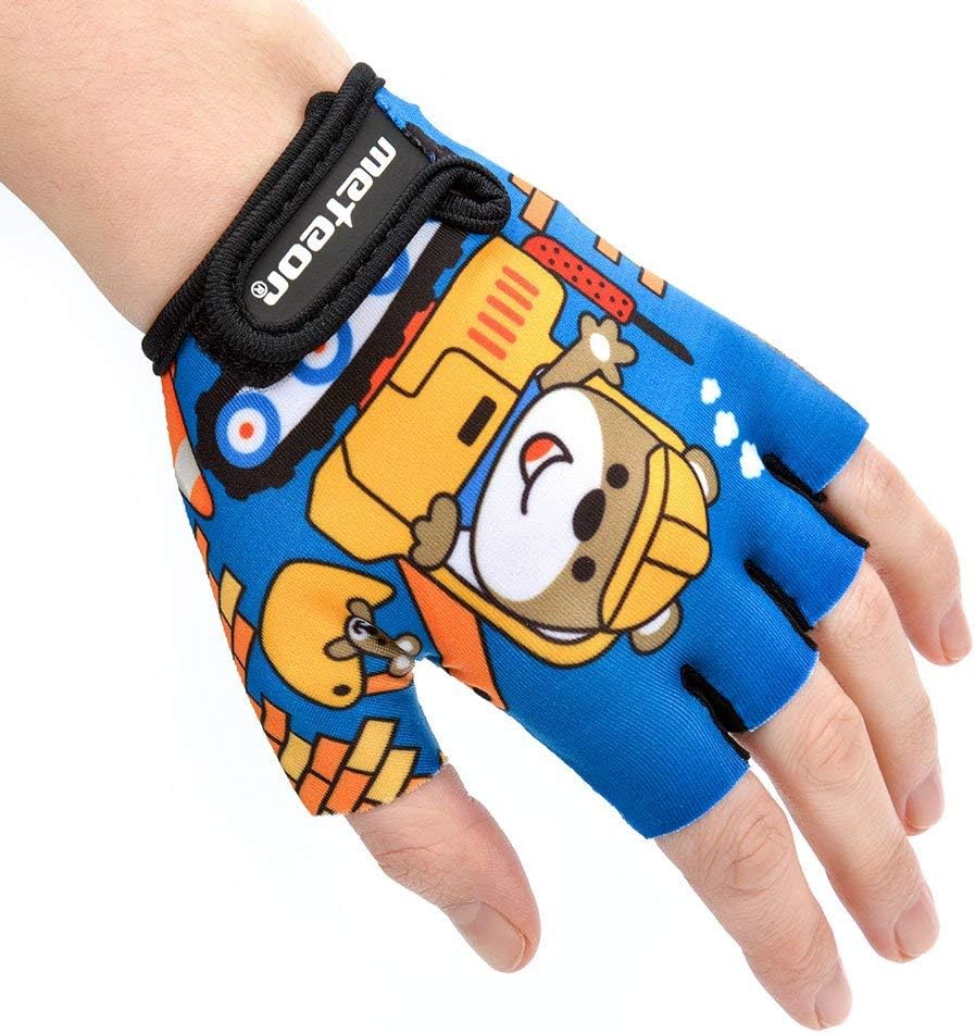 Meteor Kids Cycling Gloves – Breathable, Non-Slip Bike Gloves for Boys & Girls, Lightweight with Soft Padding for Comfort & Safety – Ideal for Cycling, Scooter & Outdoor Sports