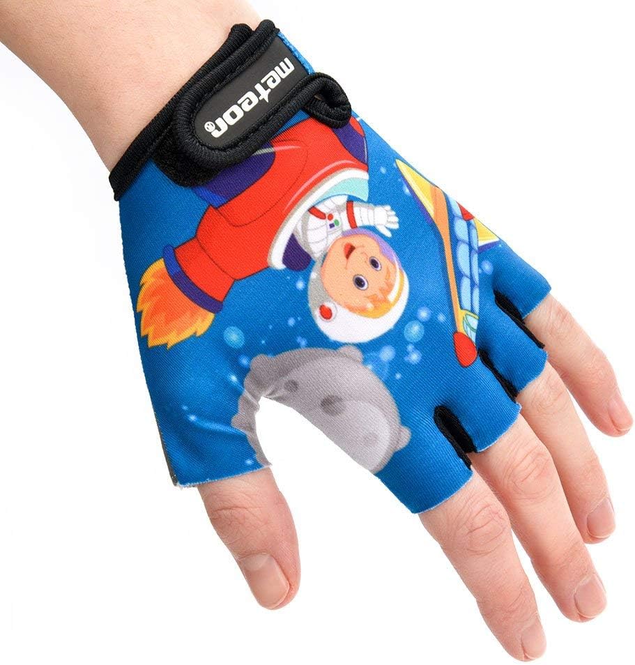 Meteor Kids Cycling Gloves – Breathable, Non-Slip Bike Gloves for Boys & Girls, Lightweight with Soft Padding for Comfort & Safety – Ideal for Cycling, Scooter & Outdoor Sports