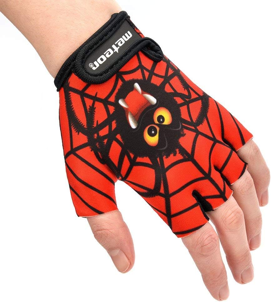 Meteor Kids Cycling Gloves – Breathable, Non-Slip Bike Gloves for Boys & Girls, Lightweight with Soft Padding for Comfort & Safety – Ideal for Cycling, Scooter & Outdoor Sports
