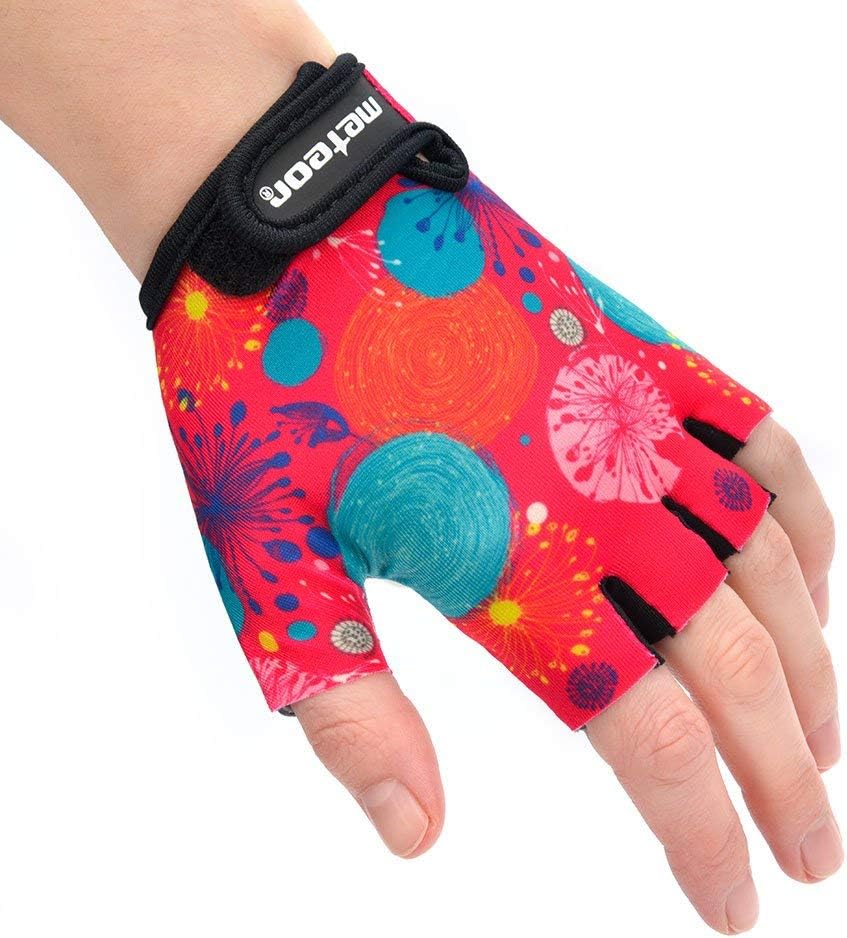 Meteor Kids Cycling Gloves – Breathable, Non-Slip Bike Gloves for Boys & Girls, Lightweight with Soft Padding for Comfort & Safety – Ideal for Cycling, Scooter & Outdoor Sports