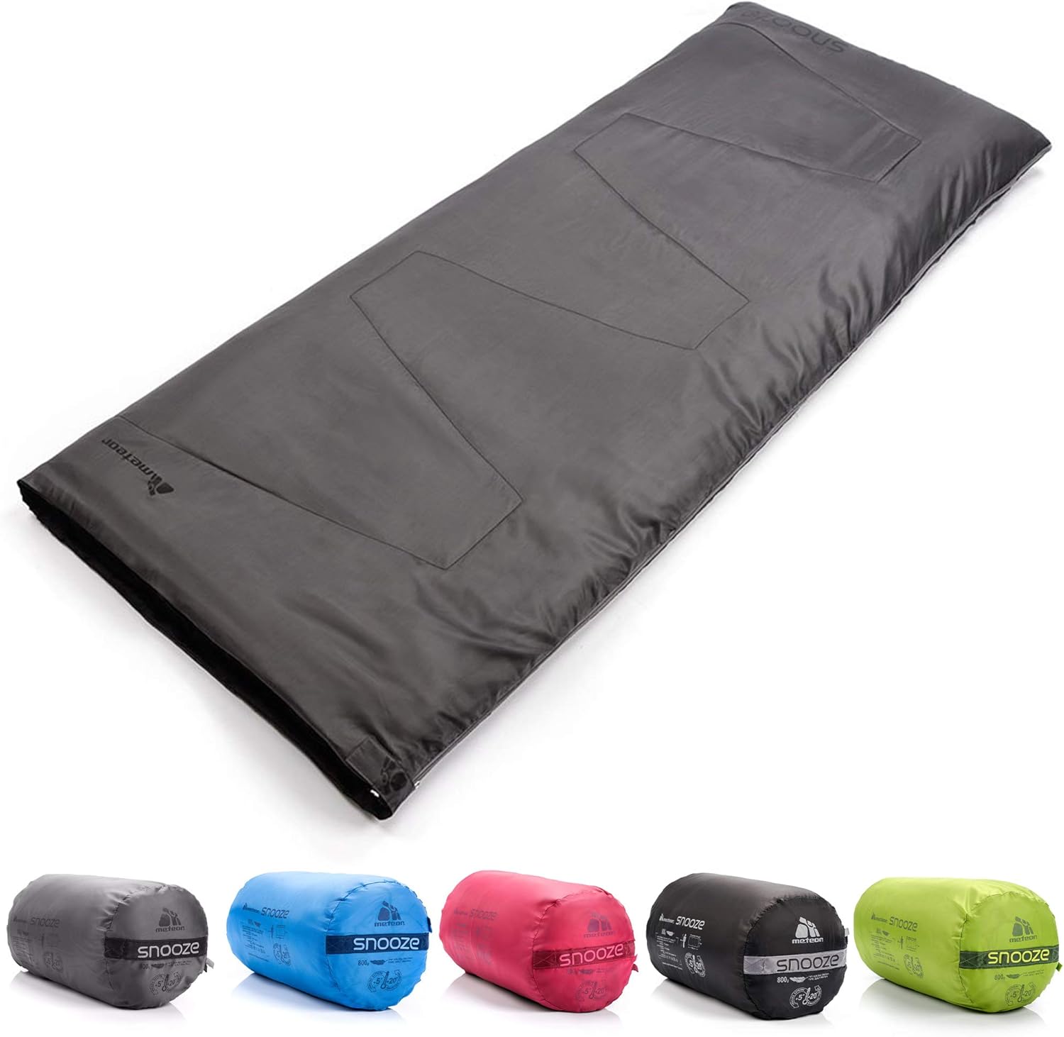 Meteor - Snooze Sleeping Bag – Camping Equipement – Compact Travel Gear for Hiking, Sleepover – Winter, Spring, Summer or Fall
