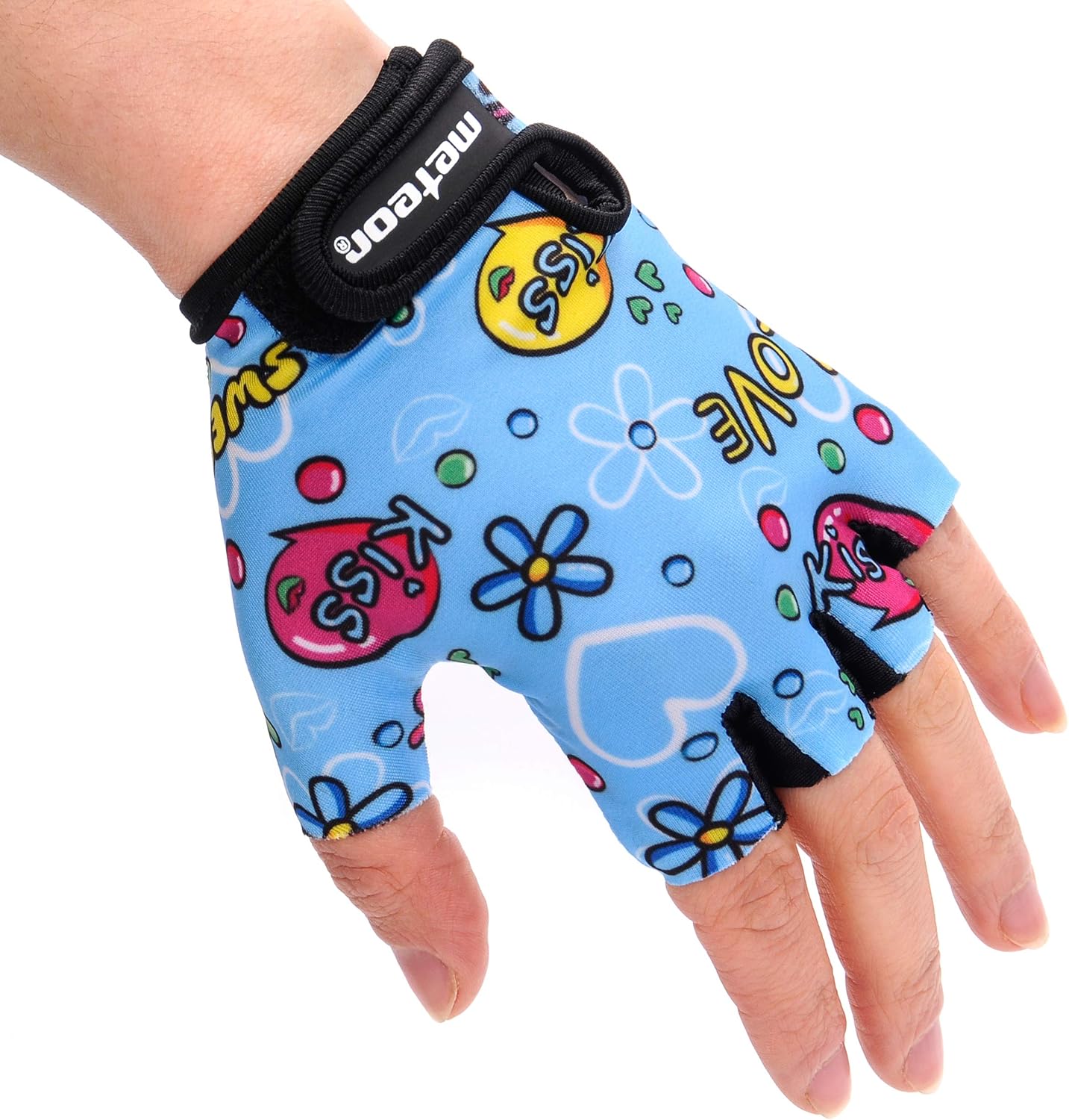 Meteor Kids Cycling Gloves – Breathable, Non-Slip Bike Gloves for Boys & Girls, Lightweight with Soft Padding for Comfort & Safety – Ideal for Cycling, Scooter & Outdoor Sports