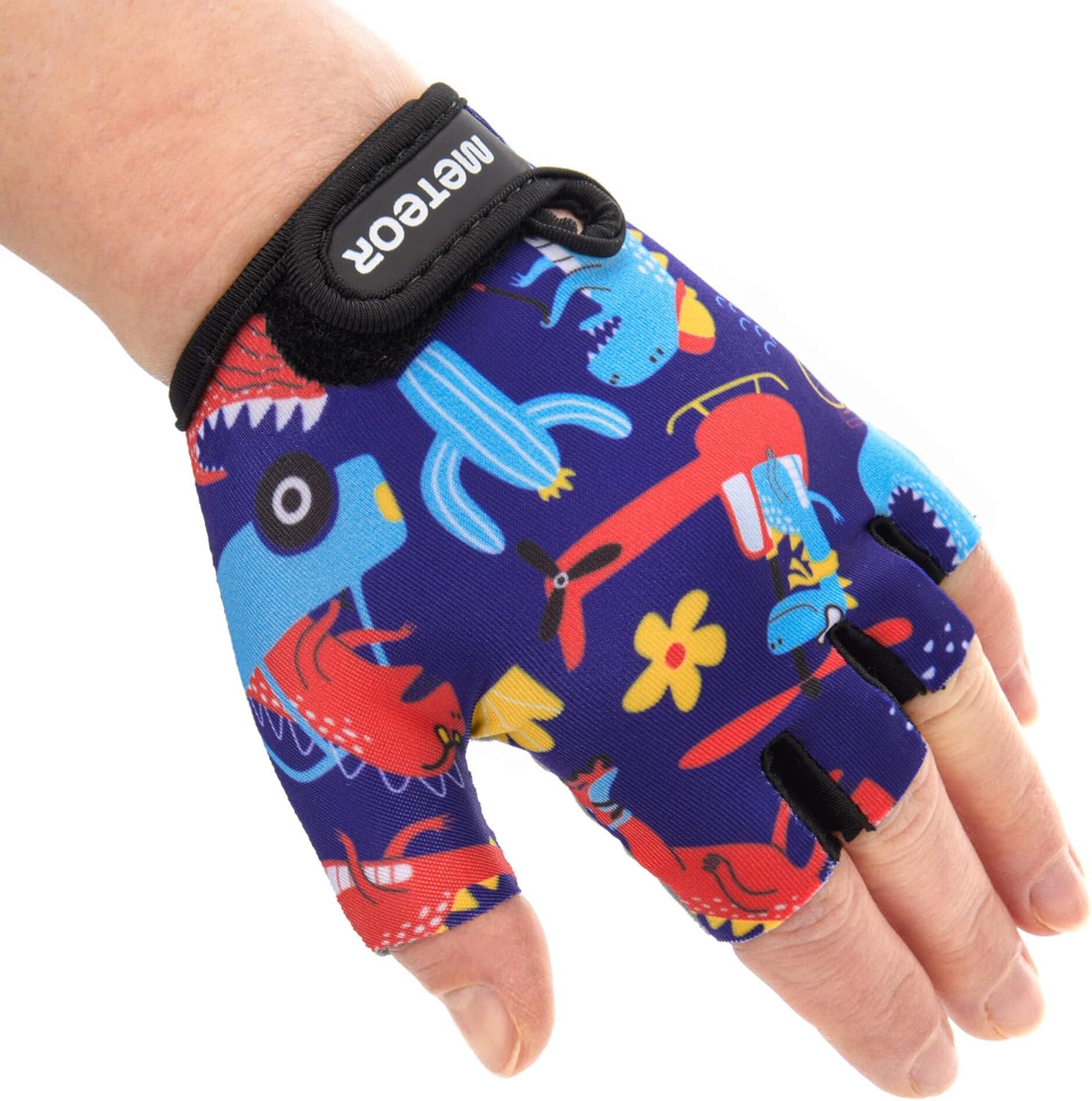 Meteor Kids Cycling Gloves – Breathable, Non-Slip Bike Gloves for Boys & Girls, Lightweight with Soft Padding for Comfort & Safety – Ideal for Cycling, Scooter & Outdoor Sports