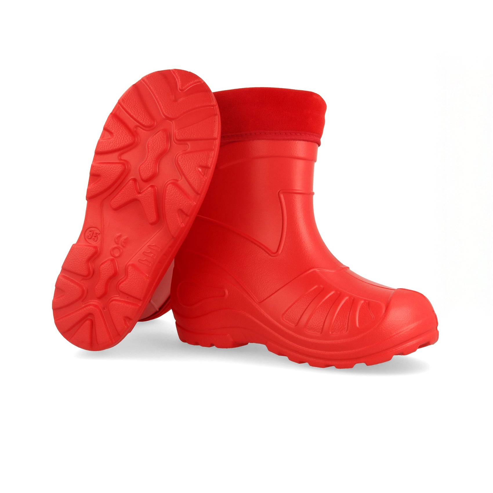 Gordano 050 Ultra Light EVA Kids Girls Wellington Boots Rainy Snow Wellies Red Very Warm Liners