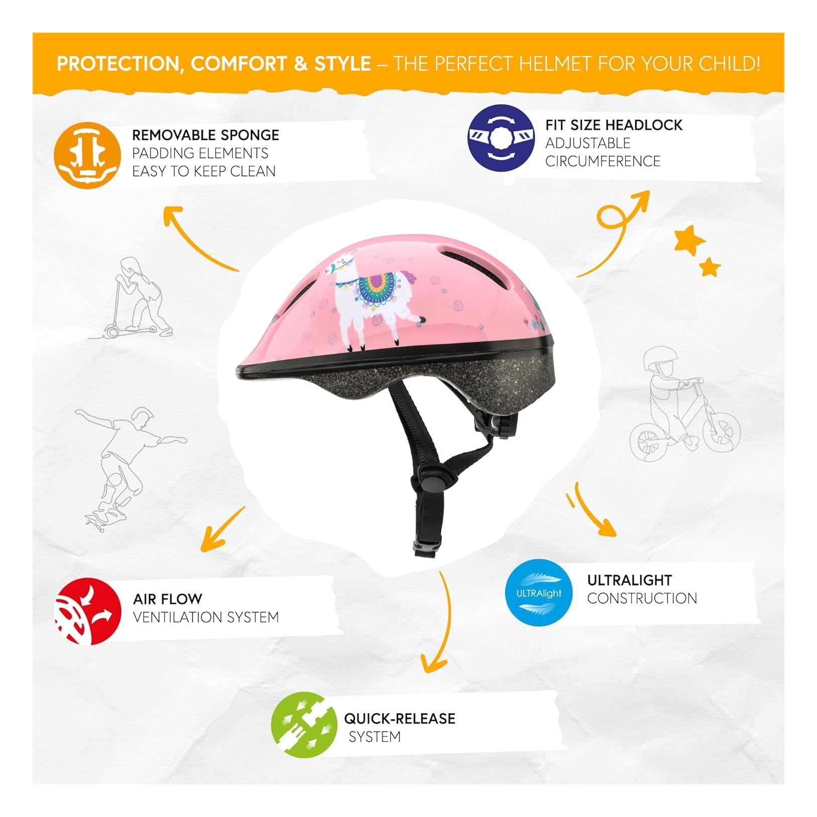 Helmet For Baby Kids Toddler Childrens Boys Girls Cycle Safety Crash Small Sizes Child MTB Bike Bicycle Skateboard Scooter Lightweight Adjustable Breathable KS06