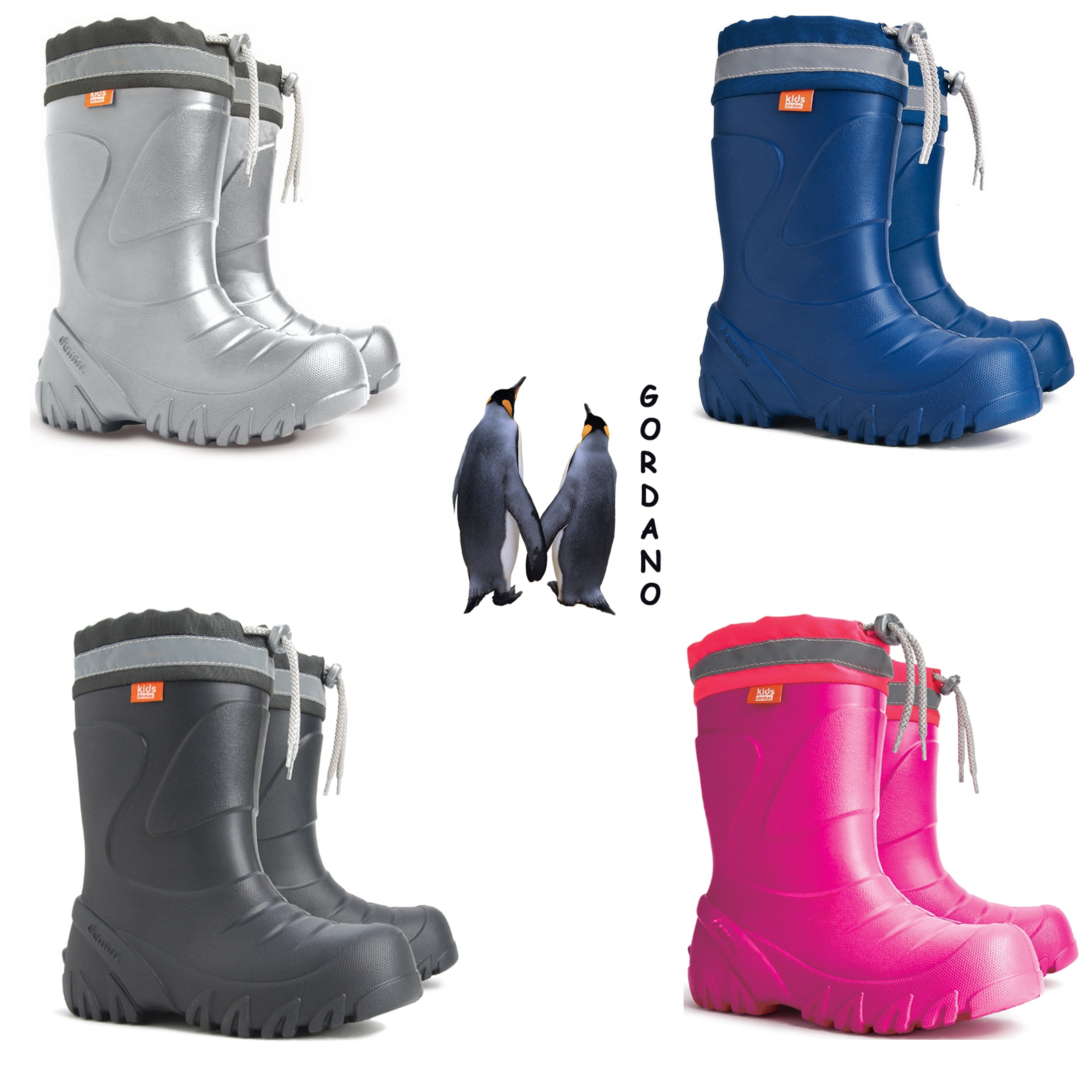 Demar Mammoth Toddler Wellington Boots Boys Girls Warm Wool-Lined Children Wellington Boots