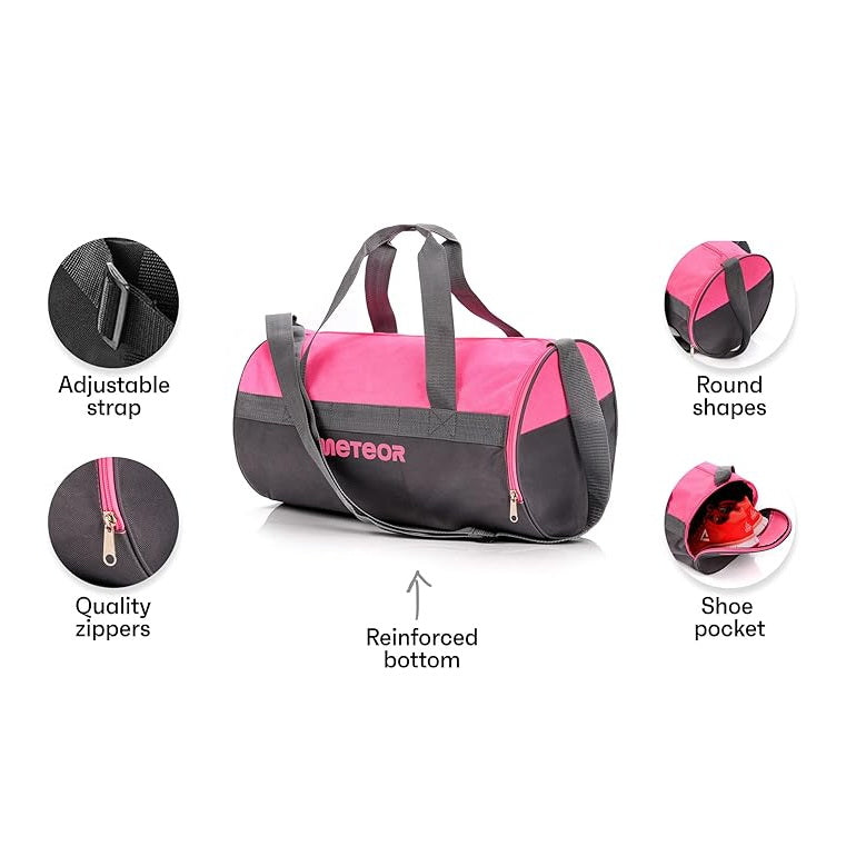 Meteor Siggy 25L Gym Duffel Cabin Holdall Bag - Lightweight Sports Luggage with Shoe Compartment, Shoulder Strap, Underseat Hand Size for Travel Workout Weekend Overnight