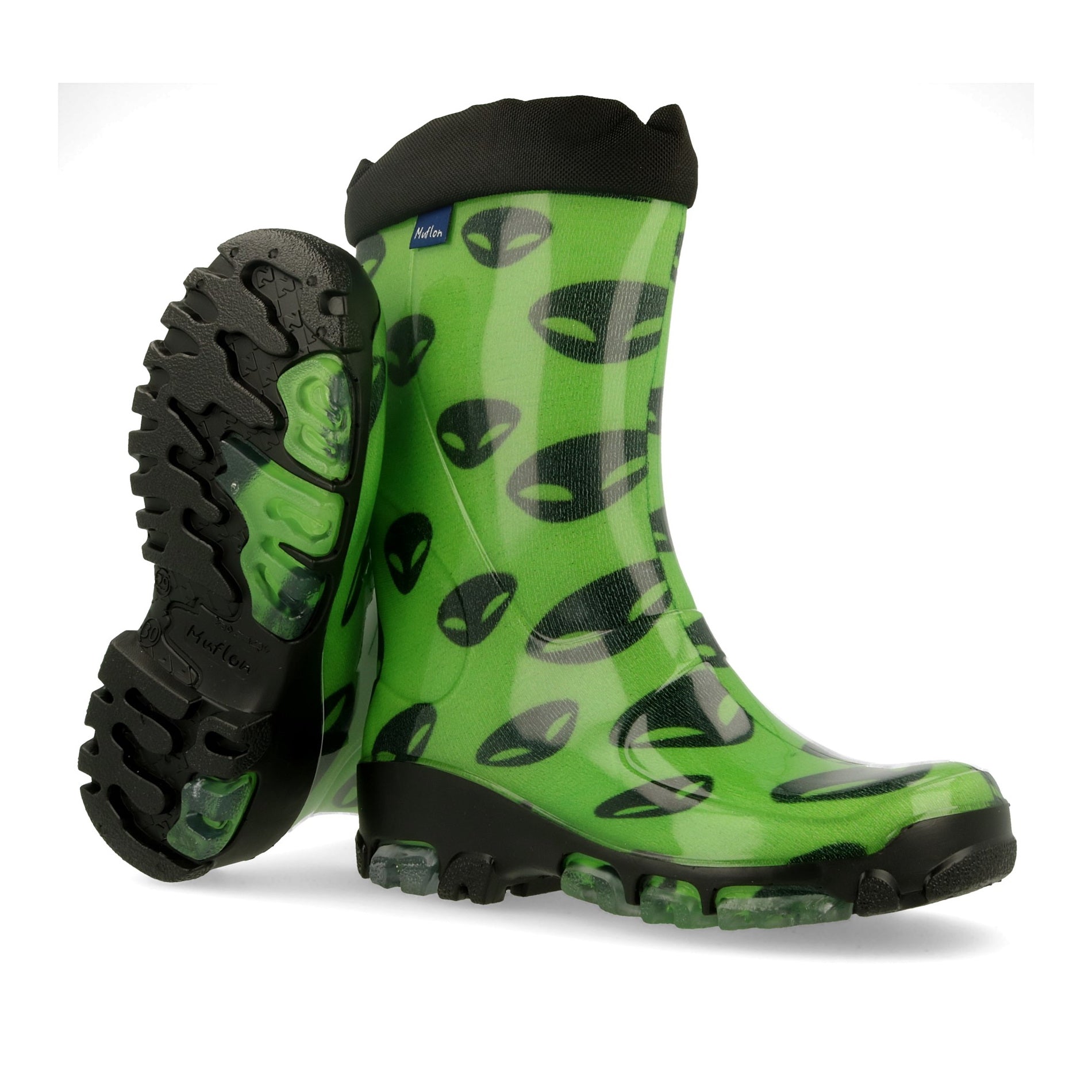 Kids Girls Wellies for Rain & Snow, Rain boots, Muflon fluo RenBut