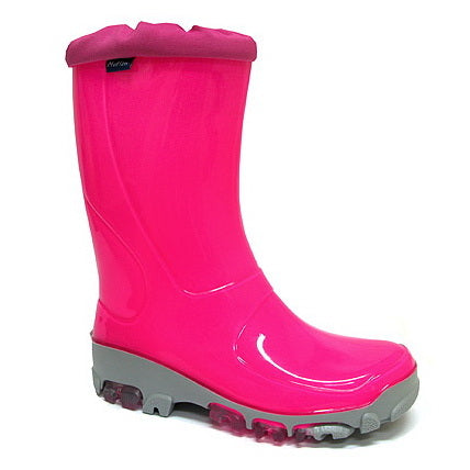 Kids Girls Wellies for Rain &amp; Snow, Rain boots, Muflon fluo RenBut