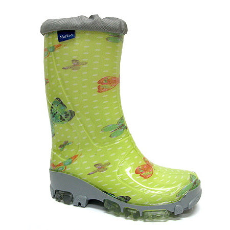 Kids Girls Wellies for Rain &amp; Snow, Rain boots, Muflon fluo RenBut