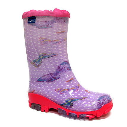 Kids Girls Wellies for Rain &amp; Snow, Rain boots, Muflon fluo RenBut