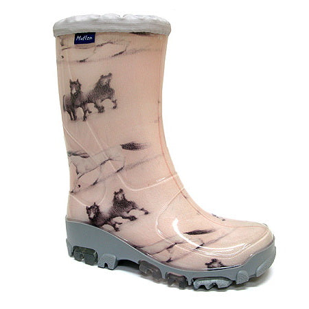 Kids Girls Wellies for Rain &amp; Snow, Rain boots, Muflon fluo RenBut