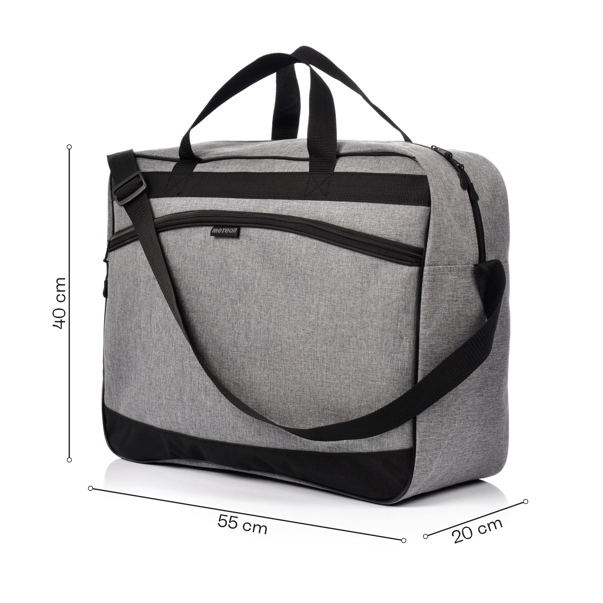 meteor Gym Duffel Cabin Holdall Bag - Lightweight Sports Luggage with Shoe Compartment, Shoulder Strap, Underseat Hand Size for Travel Workout Weekend Overnight