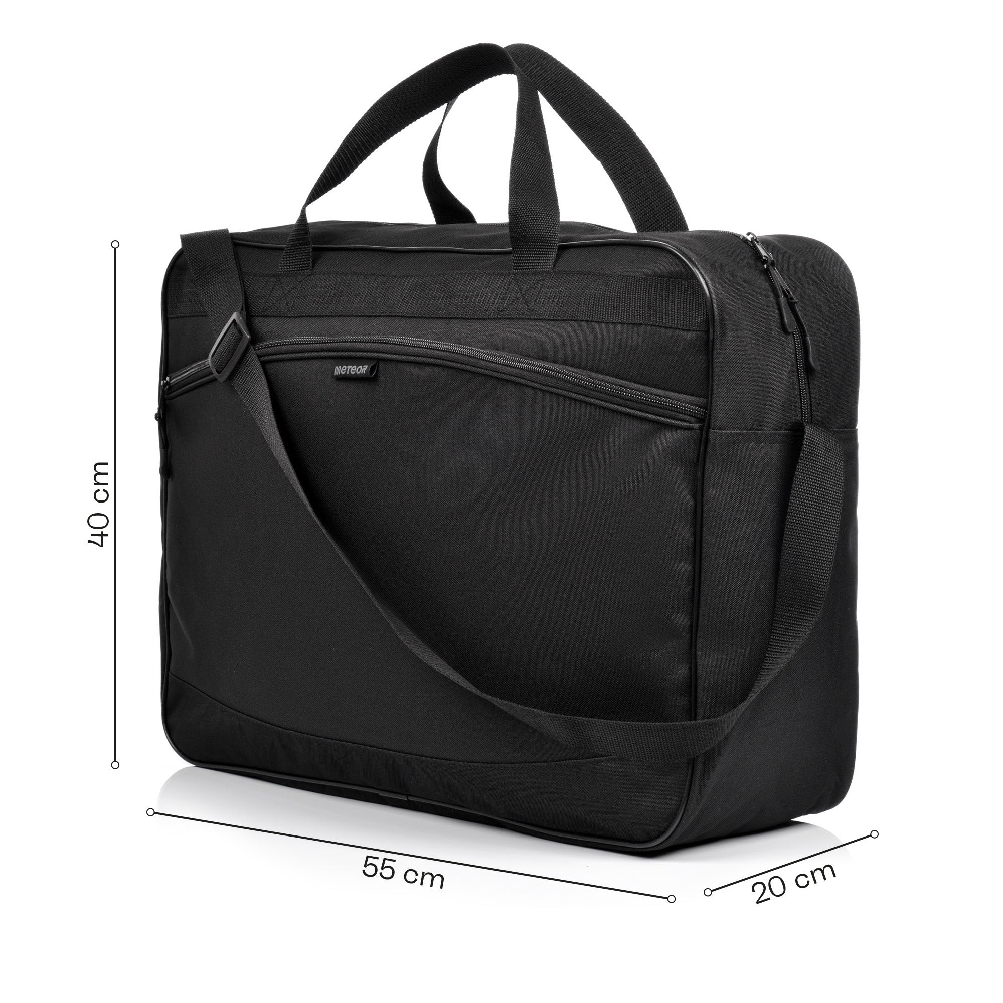 meteor Gym Duffel Cabin Holdall Bag - Lightweight Sports Luggage with Shoe Compartment, Shoulder Strap, Underseat Hand Size for Travel Workout Weekend Overnight