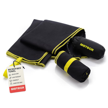Meteor microfibre towel – Lightweight travel towel for gym, swimming, backpacking – Compact &amp; quick-dry gym towels with carry pouch – Travels Ideal for everyday use and trips