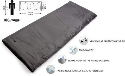 Meteor - Snooze Sleeping Bag – Camping Equipement – Compact Travel Gear for Hiking, Sleepover – Winter, Spring, Summer or Fall