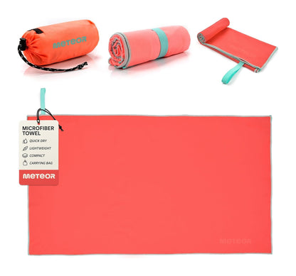 Meteor microfibre towel – Lightweight travel towel for gym, swimming, backpacking – Compact &amp; quick-dry gym towels with carry pouch – Travels Ideal for everyday use and trips