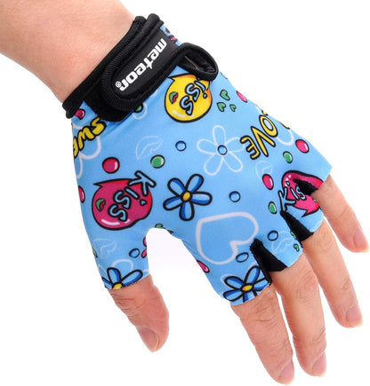 Meteor Kids Cycling Gloves – Breathable, Non-Slip Bike Gloves for Boys &amp; Girls, Lightweight with Soft Padding for Comfort &amp; Safety – Ideal for Cycling, Scooter &amp; Outdoor Sports