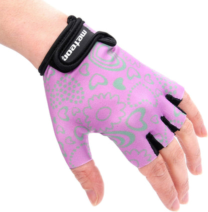 Meteor Kids Cycling Gloves – Breathable, Non-Slip Bike Gloves for Boys &amp; Girls, Lightweight with Soft Padding for Comfort &amp; Safety – Ideal for Cycling, Scooter &amp; Outdoor Sports