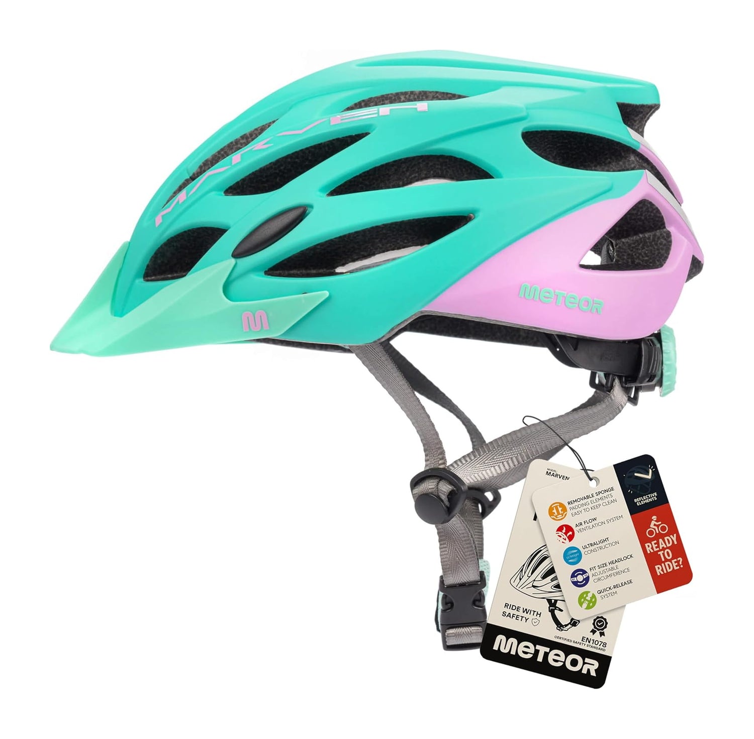 Meteor Marven Adult Bike Helmet – Lightweight, Ventilated &amp; Built for Safety