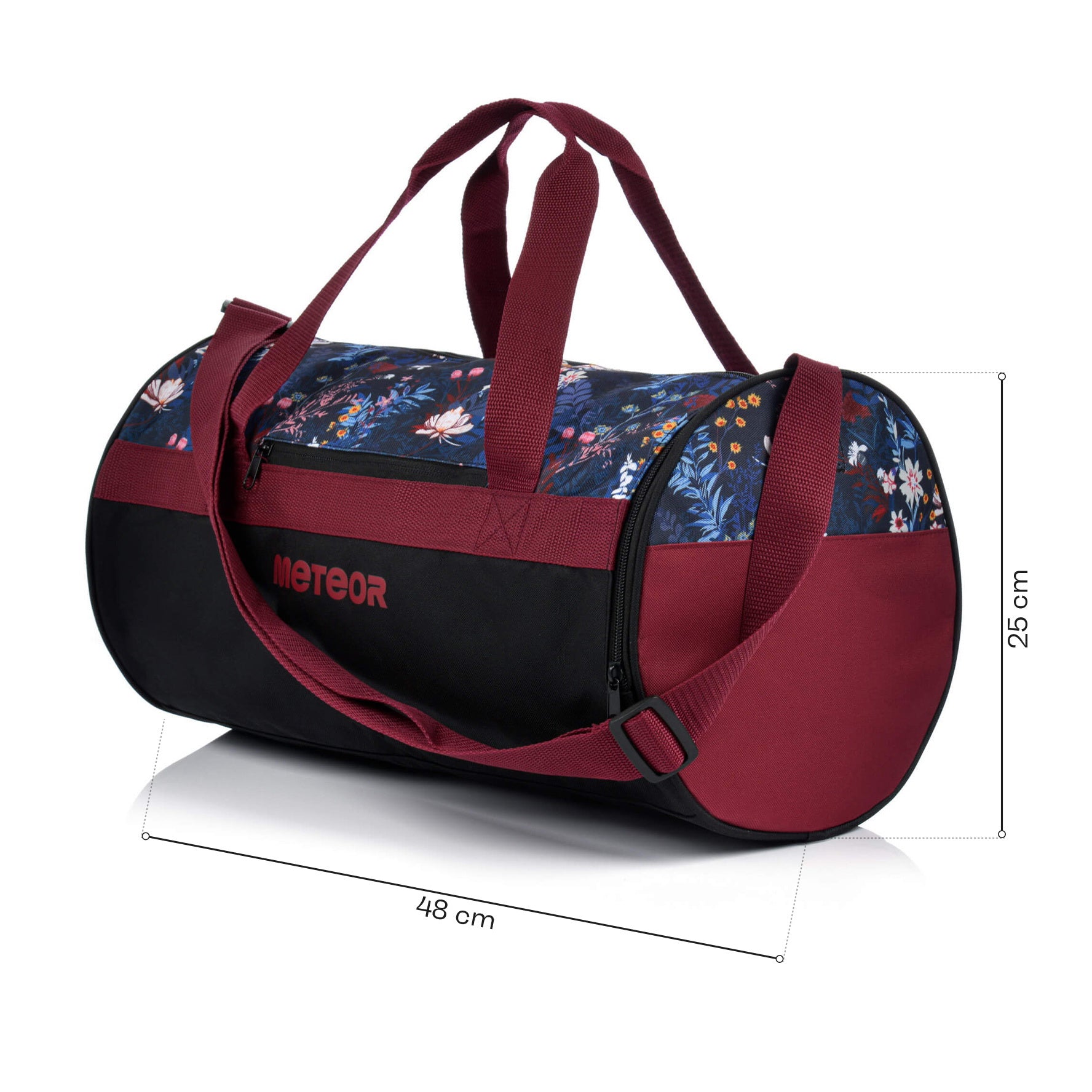 Meteor Sirin 25L Gym Duffel Cabin Holdall Bag - Lightweight Sports Luggage with Shoe Compartment, Shoulder Strap, Underseat Hand Size for Travel Workout Weekend Overnight