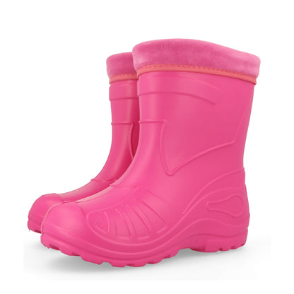 Gordano 050 Ultra Light EVA Kids Girls Wellington Boots Rainy Snow Wellies Red Very Warm Liners