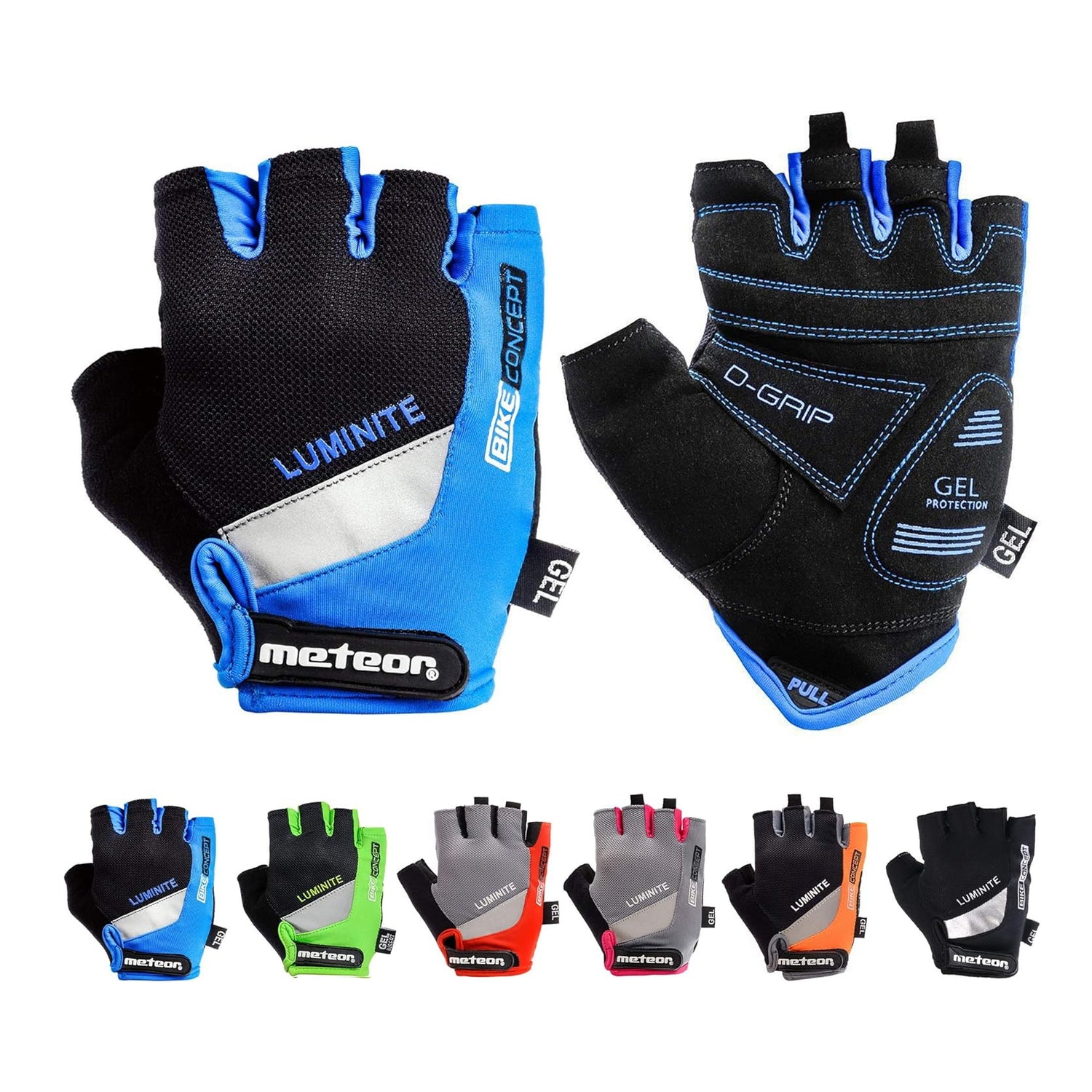 Meteor Gel GX35 Fingerless Cycling Gloves – Breathable, Anti-Slip – Kids &amp; Adult