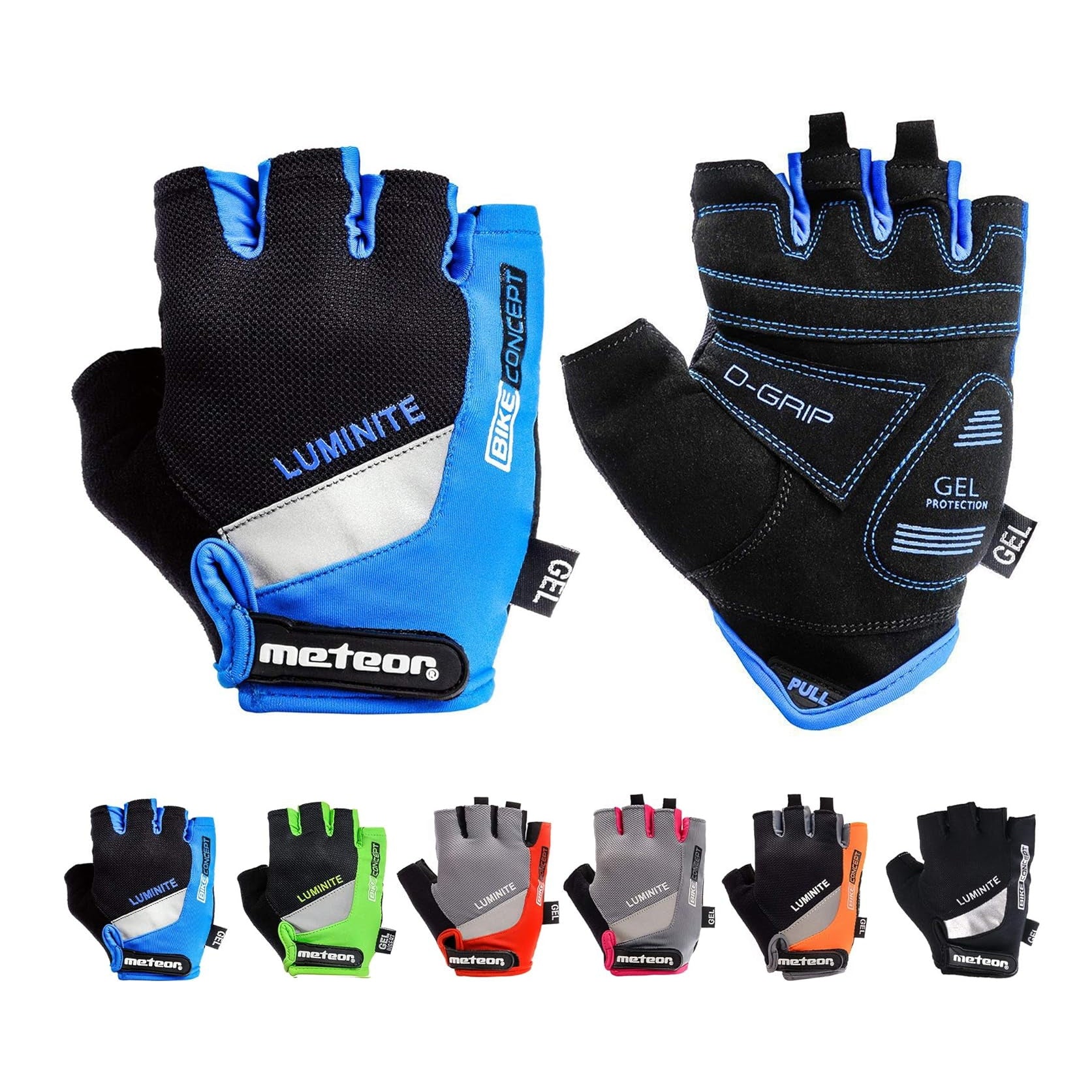 Meteor Gel GX35 Fingerless Cycling Gloves – Breathable, Anti-Slip – Kids &amp; Adult