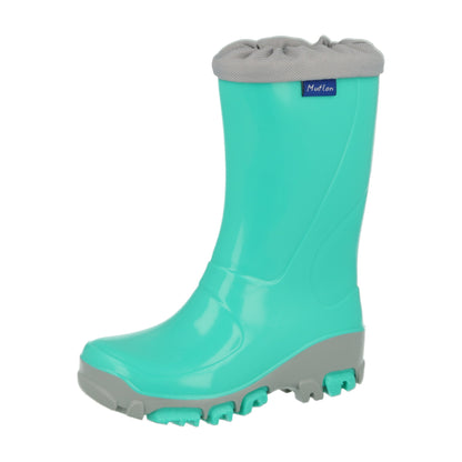 Kids Girls Wellies for Rain &amp; Snow, Rain boots, Muflon fluo RenBut