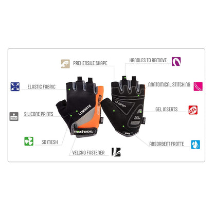Meteor Gel GX35 Fingerless Cycling Gloves – Breathable, Anti-Slip – Kids &amp; Adult