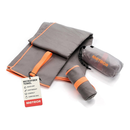 Meteor microfibre towel – Lightweight travel towel for gym, swimming, backpacking – Compact &amp; quick-dry gym towels with carry pouch – Travels Ideal for everyday use and trips