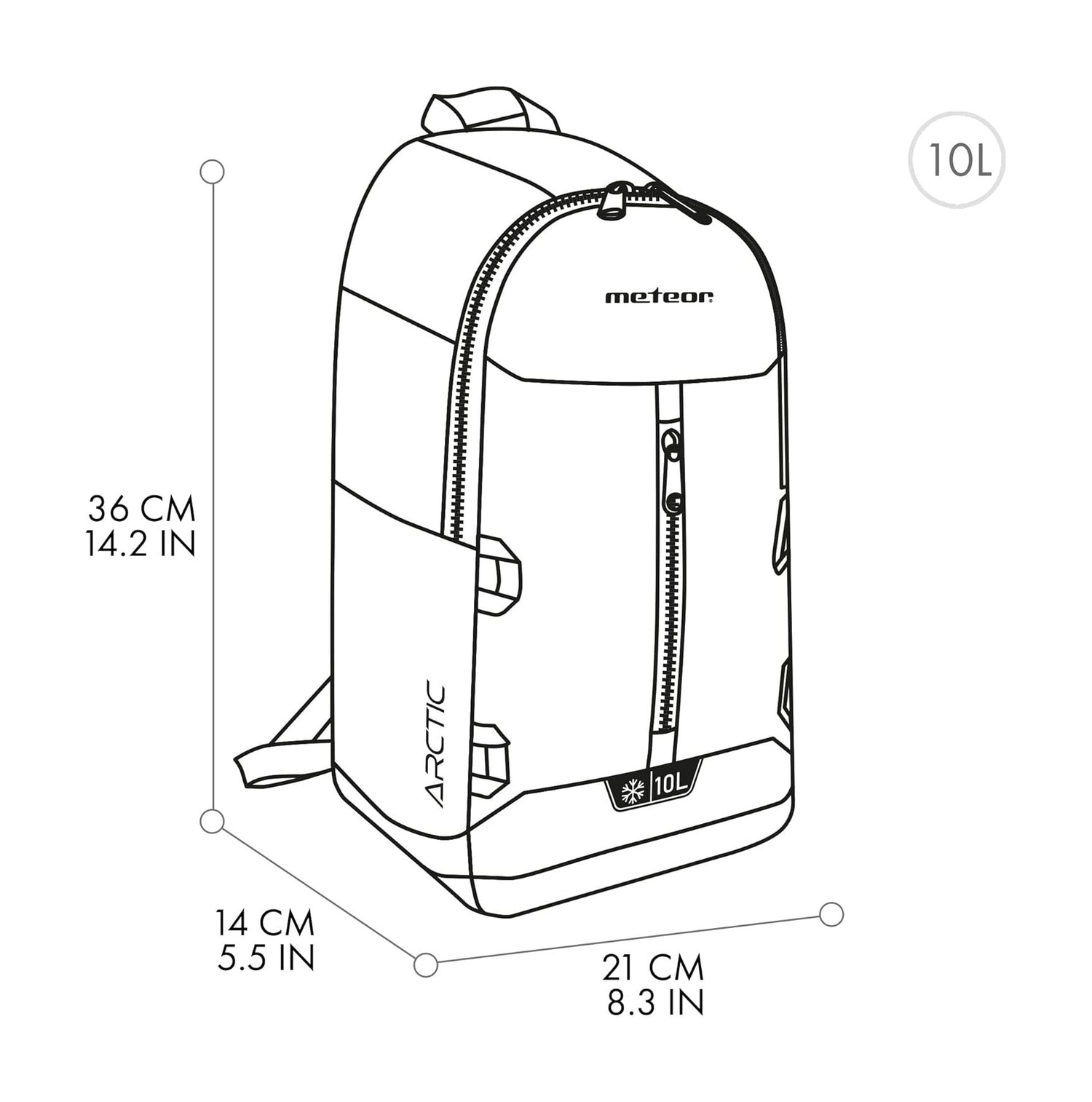 Meteor 10L Cool Backpack, Cool Bag Insulated, Lunch Backpack, Cool Box Picnic Backpack, Ice Camping Bag, Picnic Bag, Outdoor Travel Bag