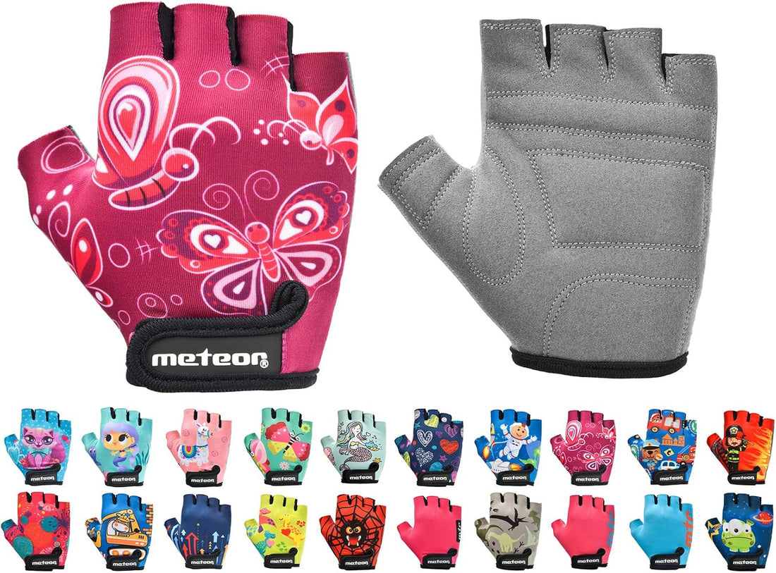 Meteor Kids Cycling Gloves – Breathable, Non-Slip Bike Gloves for Boys &amp; Girls, Lightweight with Soft Padding for Comfort &amp; Safety – Ideal for Cycling, Scooter &amp; Outdoor Sports