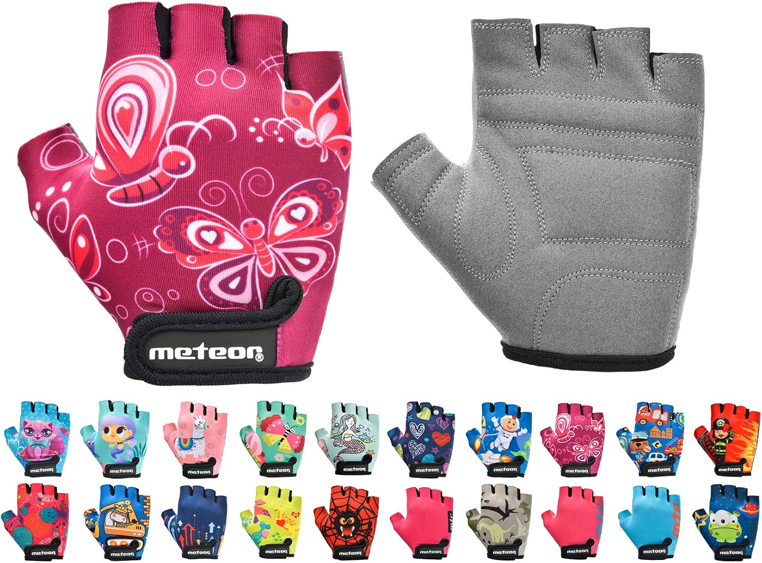 Meteor Kids Cycling Gloves – Breathable, Non-Slip Bike Gloves for Boys &amp; Girls, Lightweight with Soft Padding for Comfort &amp; Safety – Ideal for Cycling, Scooter &amp; Outdoor Sports