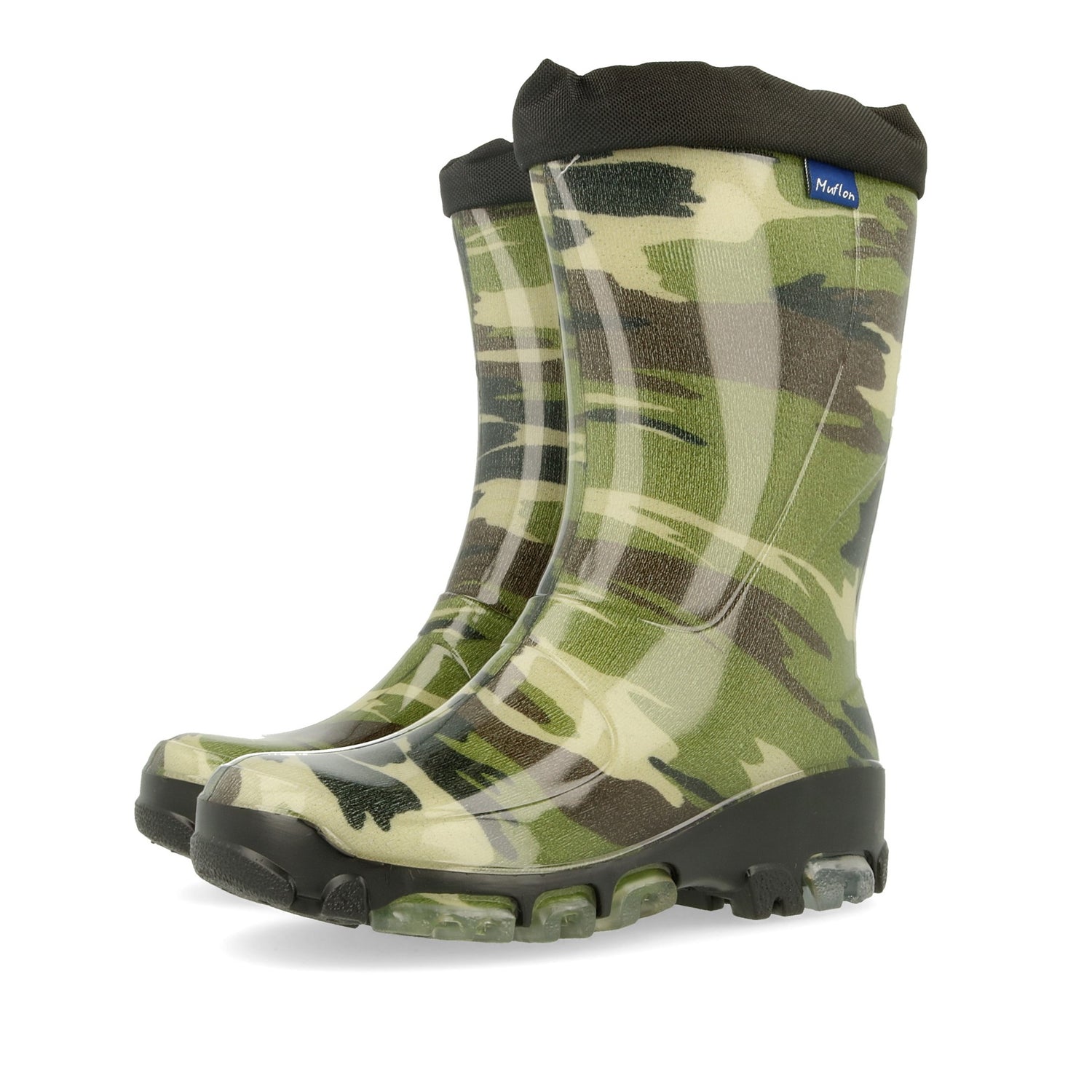 Kids Girls Wellies for Rain &amp; Snow, Rain boots, Muflon fluo RenBut