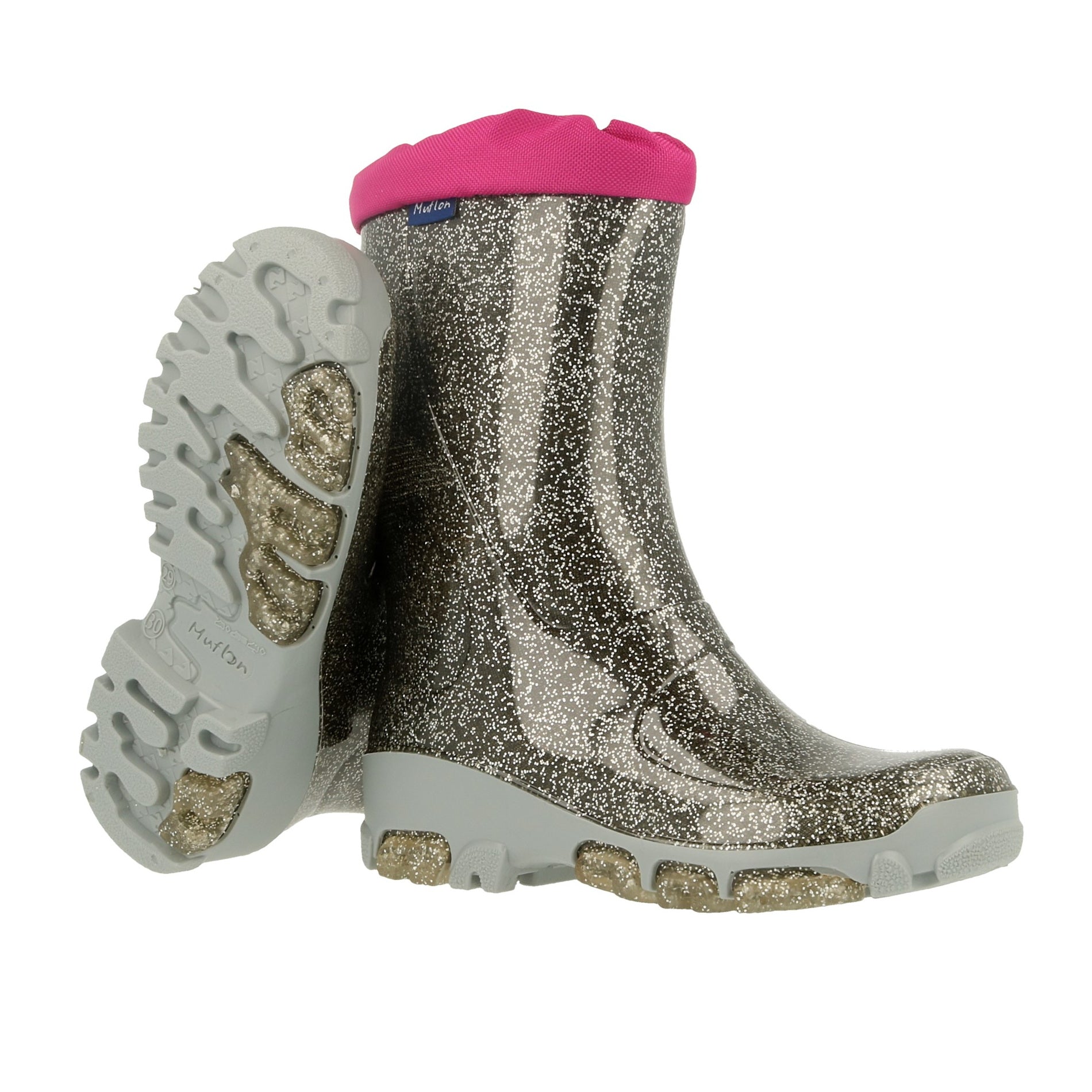 Kids Girls Wellies for Rain &amp; Snow, Rain boots, Muflon fluo RenBut