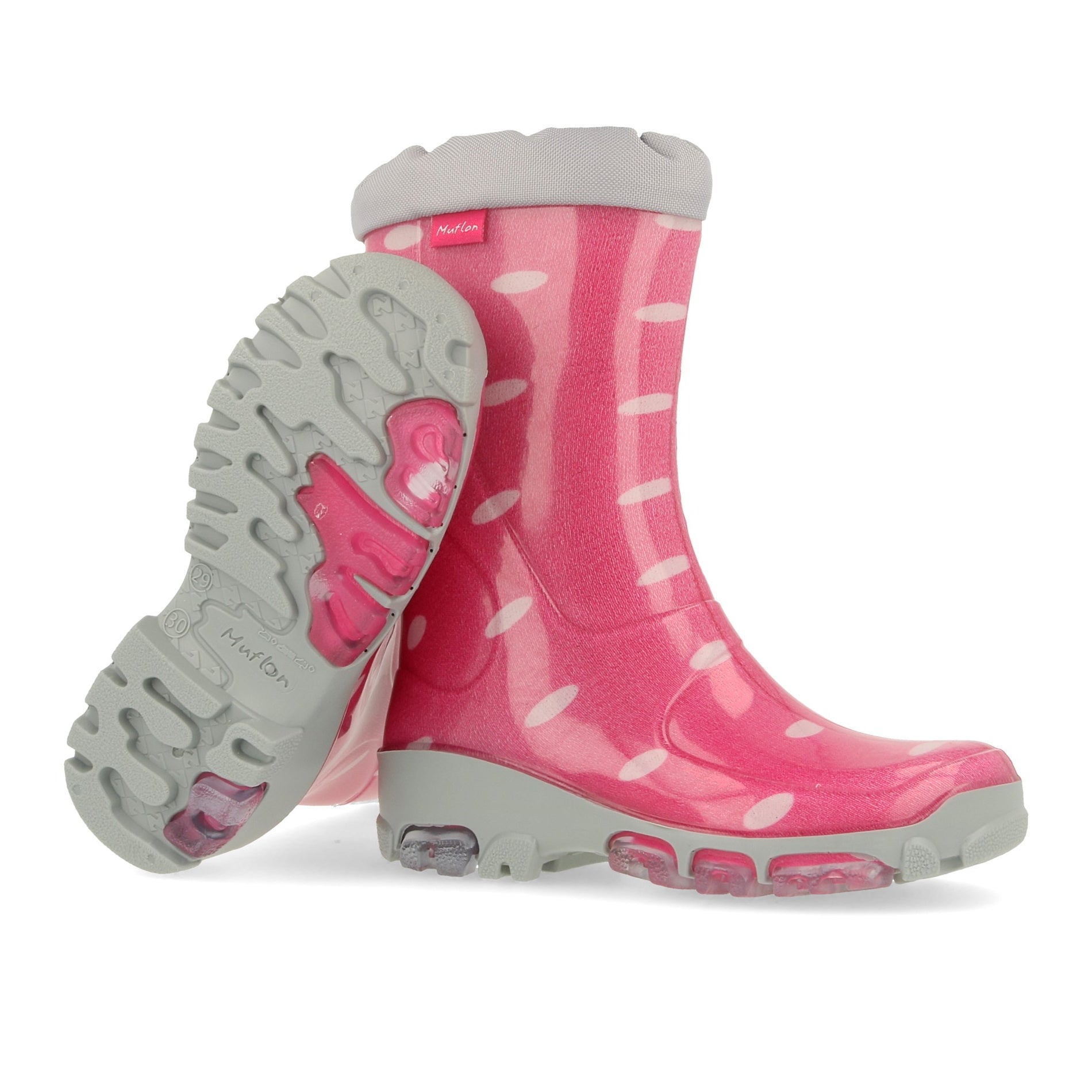 Kids Girls Wellies for Rain &amp; Snow, Rain boots, Muflon fluo RenBut