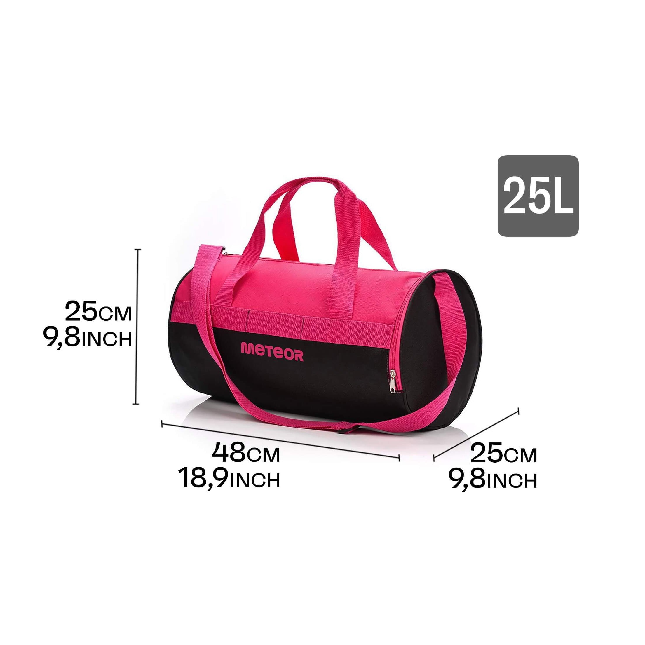 Meteor Siggy 25L Gym Duffel Cabin Holdall Bag - Lightweight Sports Luggage with Shoe Compartment, Shoulder Strap, Underseat Hand Size for Travel Workout Weekend Overnight